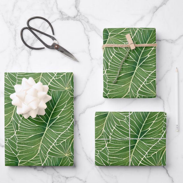 Aquarelle verte Feuille  Motif (Recto)