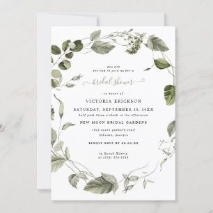 Aquarelle verte Invitation de douche nuptiale
