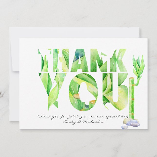 Aquarelle verte Lucky MERCI Bambou (Devant)