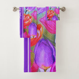 Aquarelle vintage de Tulipe rose