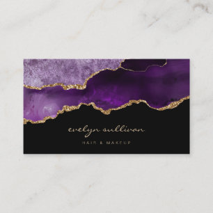 aquarelle violet agneau sur carte de visite noir
