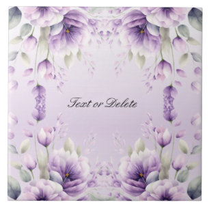 Aquarelle violet carreaux de céramique florale