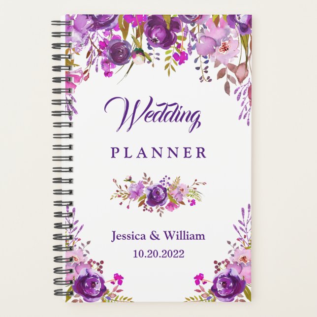 Aquarelle violet Mariage floral (Devant)