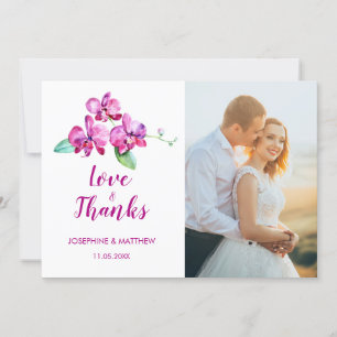 Aquarelle violet orchidée Floral Mariage Merci