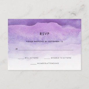Aquarelle violet Waves Réponse du RSVP de mariag