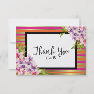 Aquarelle violette et rose Magnolia Merci