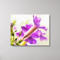 Aquarelle violette Fleur de trompette toile d'art 