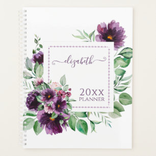 Aquarelle violette Floral Botanique Personnalisé