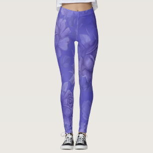 Aquarelle violette Florale Femmes Leggings