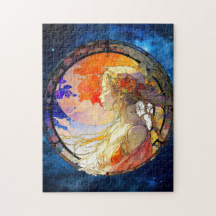 Aquarelle vive de la fille Jigsaw Puzzle Puzzle