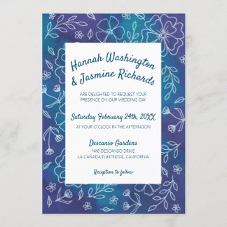 Aquarelle vive et Invitations floraux