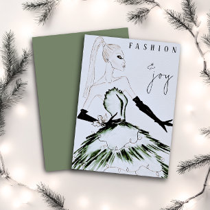 Aquarelle Vogue Mode Modèle Noël