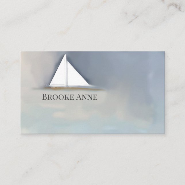 Aquarelle, Voilier, Art, Carte de visite (Devant)