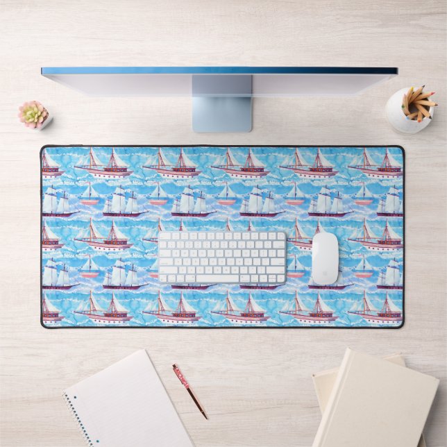 Aquarelle Voiliers Motif 2 (Bureau 1)