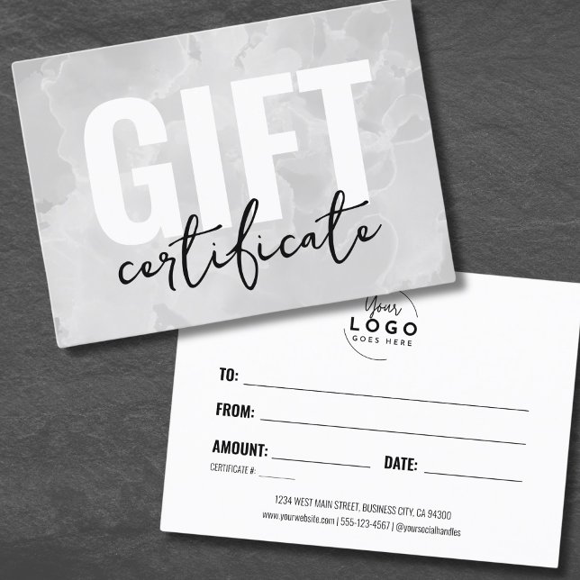 Aquarelle Votre Logo Certificat Cadeau Professionn (Watercolor Your Logo Business Gift Certificate)