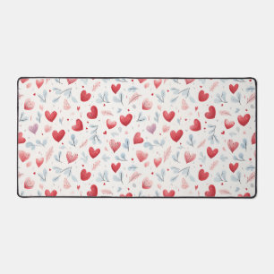 Aquarelle Whimsical Coeurs et Motif Feuille