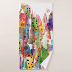 Aquarelle Whimsical Floral Art Douche Rideau