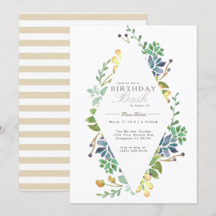 Aquarelle Whimsical   Invitation de fête d'anniver