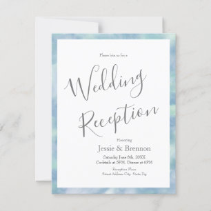 Aquarelle 'Whispy Mint Blue' Invitation Abstraite