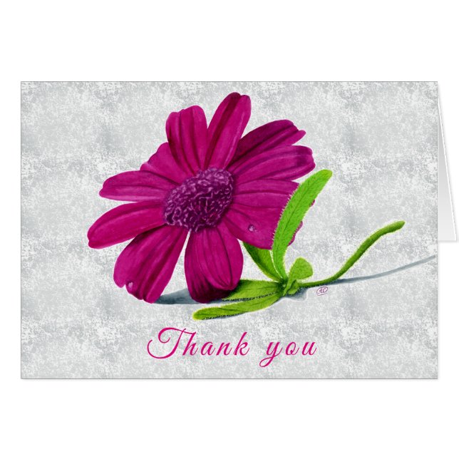 Aquarelle Wild Carte de remerciements de fleurs tu (Devant horizontal)