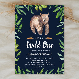 Aquarelle Wild Un Anniversaire Invitation | Marine