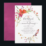 Aquarelle Wilde Blume Bat Mitzvah Einladung<br><div class="desc">Farbenfrohe Blume Fledermaus mitzvah Einladung mit eleganter Handschrift Typografie angepasst an Ihre Event-Besonderheiten.</div>