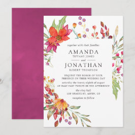 Aquarelle Wilde Blume Hochzeit Einladung