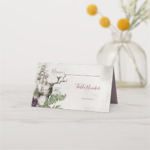 Aquarelle Woodland Forest Cartes de table de cerfs