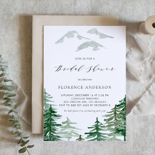 Aquarelle Woodland Invitation de douche nuptiale