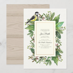 Aquarelle. Woodsy. Invitation à la fête de la remi