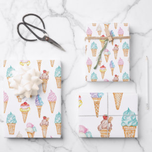 Aquarelleis Creme Cons Geschenkpapier Set