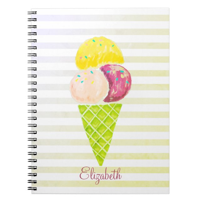 Aquarelleis, gestrichen notizblock (Vorderseite)