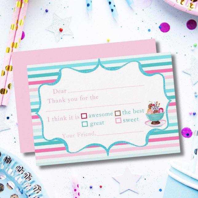 Aquarelleis Sundae Geburtstagsfilme im Dankeschön Dankeskarte (Von Creator hochgeladen)