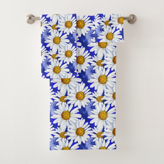 Aquarelleisen auf Denim Blue Badhandtuch Set (Insitu)