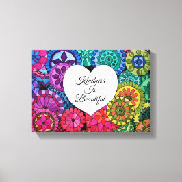 Aquarellenbogen Mandala mit Herz Leinwanddruck