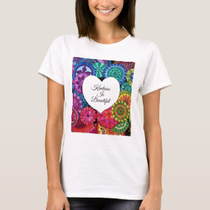 Aquarellenbogen Mandala mit Herz T-Shirt