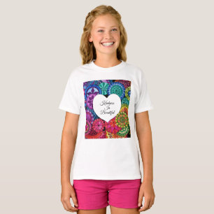 Aquarellenbogen Mandala mit Herz T-Shirt