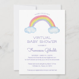 Aquarellenbogen Online Virtual Baby Dusche Einladung
