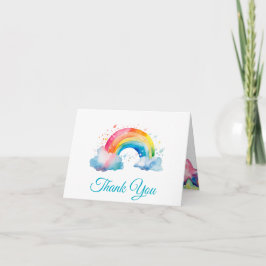 Aquarellenbogen und Sterne gefaltet Danke Karte