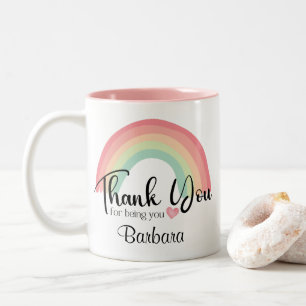 Aquarellenbogen Vielen Dank, dass du du bist Zweifarbige Tasse