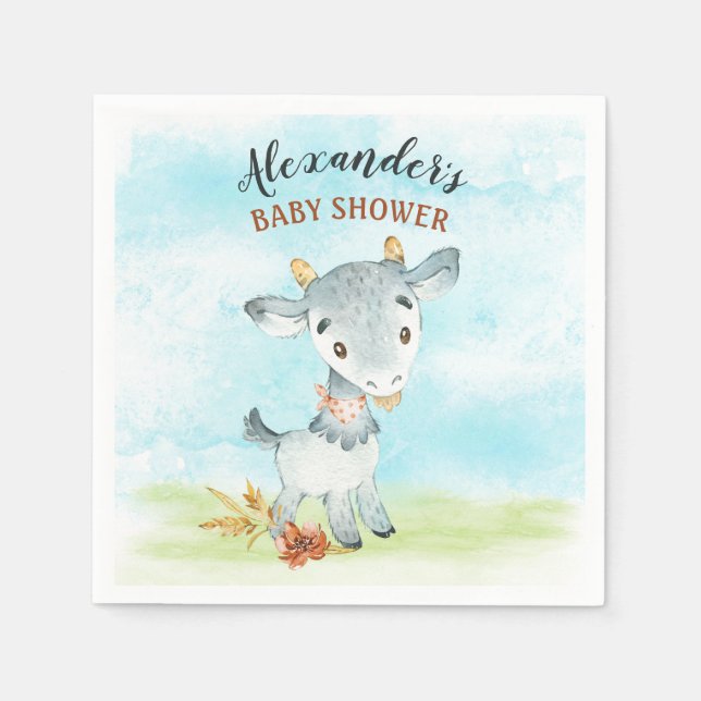 Aquarellenduschfarm Serviette (Vorderseite)