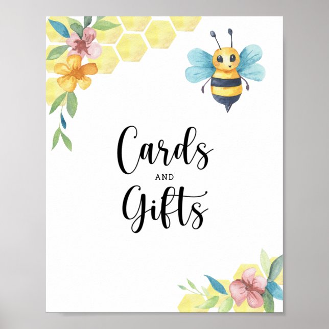Aquarellenkarten und Geschenke Babydusche Poster (Vorne)