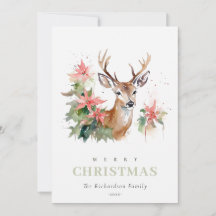 Aquarellenredeer Poinsettia Weihnachtsfolien