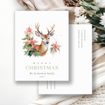 Aquarellenredeer Poinsettia Weihnachtsfolien
