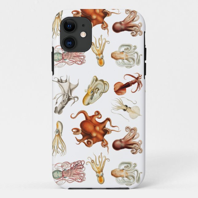 Aquareller Cephalopod Case-Mate iPhone Hülle (Rückseite)