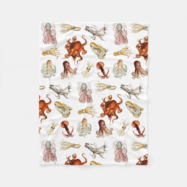 Aquareller Cephalopod Fleecedecke (Vorderseite)