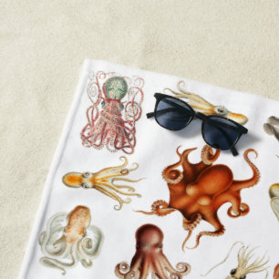 Aquareller Cephalopod Strandtuch