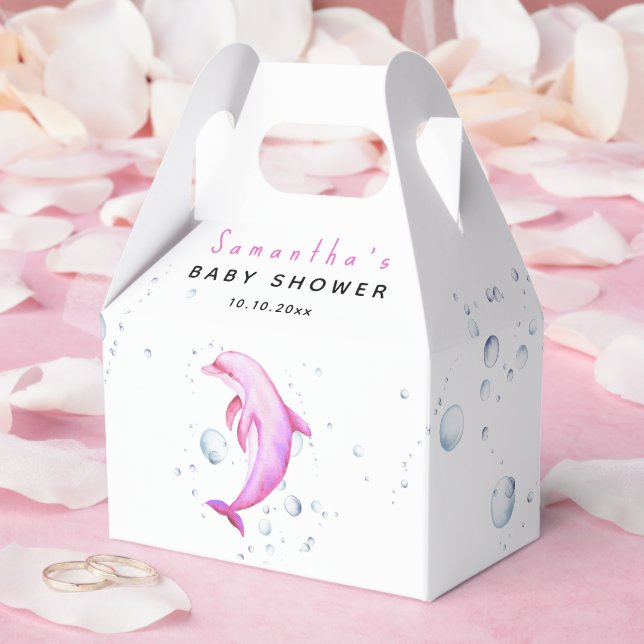 Aquareller-Delphin-Babydusche Geschenkschachtel (Hochzeit)