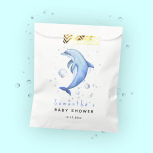 Aquareller-Delphin-Babydusche Geschenktütchen