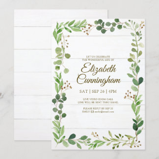 Aquareller Foliage Virtual Memorial Einladung